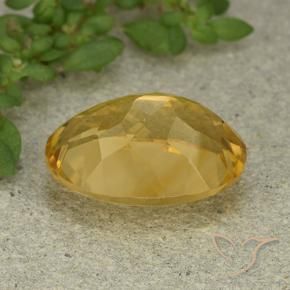 Citrine Gemstone in 14 x 10 mm (calibrated) Size for Sale, Citrine Stone in Medium Golden Color