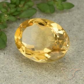 5.94 ct Golden Citrine Stone, Natural Citrine in Oval Facet Shape for Sale