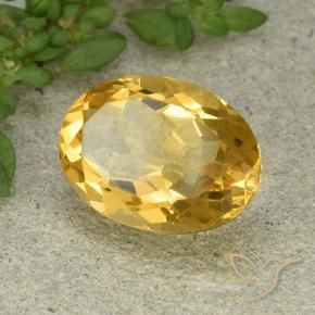 5.15 ct Golden Citrine Stone, Natural Citrine in Oval Facet Shape for Sale