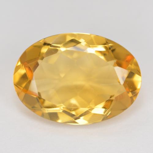 Deep Golden Orange Citrine Gem - 5ct Oval Facet (ID: 493125)