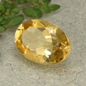 5.13 ct Golden Citrine Stone, Natural Citrine in Oval Facet Shape for Sale