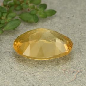 Citrine Gemstone in 14 x 10 mm (calibrated) Size for Sale, Citrine Stone in Golden Orange Color