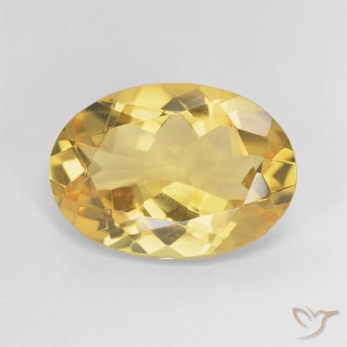 Золотисто-оранжевый Цитрин Камень - 5.1ct Фасетный Овал (ID: 493130)