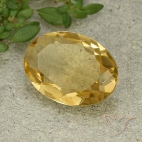 3.99 ct Golden Citrine Stone, Natural Citrine in Oval Facet Shape for Sale