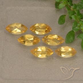 1.33 ctw Golden Citrine Stones, Natural Citrine in Marquise Facet Shape for Sale