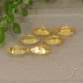 Citrine Gemstones in 6.1 x 3.1 mm Size for Sale, Citrine Stones in Deep Golden Orange Color