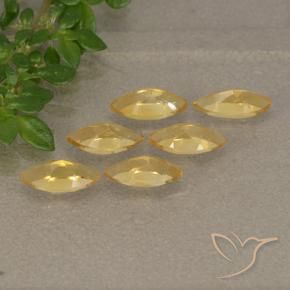 Citrine Gemstones in 6.2 x 3 mm Size for Sale, Citrine Stones in Bright Gold Color