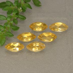 Naranja dorado Citrina Gema - 0.2ct Forma marquesa (ID: 493192)