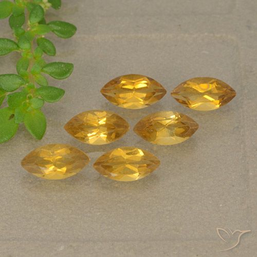 1.66 ct Yellow Citrine, 6.1 x 3.1 mm Marquise Cut From Brazil, Photo A