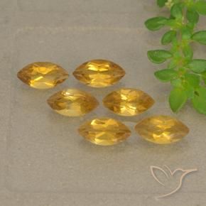 1.66 ctw Golden Citrine Stones, Natural Citrine in Marquise Facet Shape for Sale