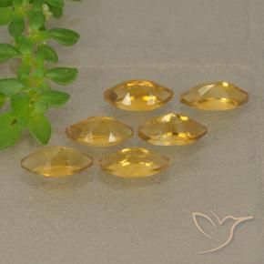 Citrine Gemstones in 6.1 x 3.1 mm Size for Sale, Citrine Stones in Orange-Gold Color