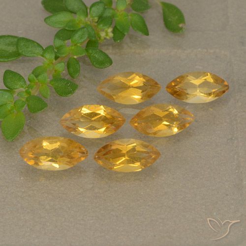 1.34 ct Yellow Citrine, 6.1 x 3 mm Marquise Cut From Brazil, Photo A