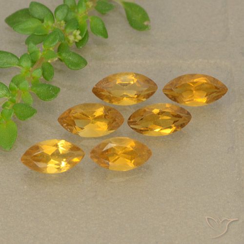1.65 ct Yellow Citrine, 6 x 3 mm Marquise Cut From Brazil, Photo A