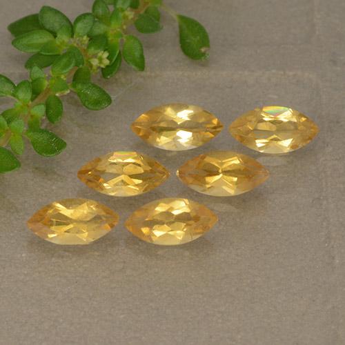 Orange-Gold Citrine Gem - 0.2ct Marquise Facet (ID: 493199)
