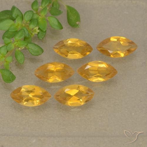 1.45 ct Yellow Citrine, 5.9 x 3.1 mm Marquise Cut From Brazil, Photo A