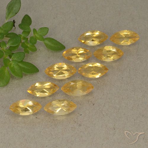 2.17 ct Yellow Citrine, 6.1 x 3 mm Marquise Cut From Brazil, Photo A
