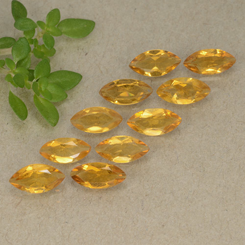 Medium Orange Цитрин Камень - 0.2ct Фасетная Маркиза (ID: 493385)
