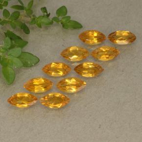 Deep Golden Orange Citrine Gem - 0.2ct Marquise Facet (ID: 493390)