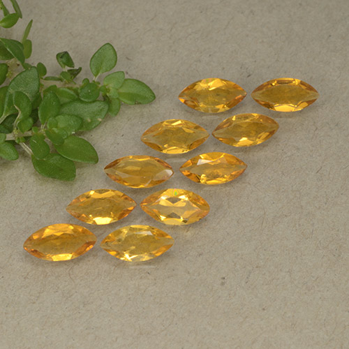 Deep Golden Orange Цитрин Камень - 0.2ct Фасетная Маркиза (ID: 493391)