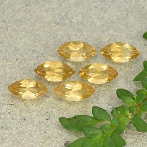 1.36 ct Yellow Citrine, 5.9 x 3 mm Marquise Cut From Brazil, Photo A
