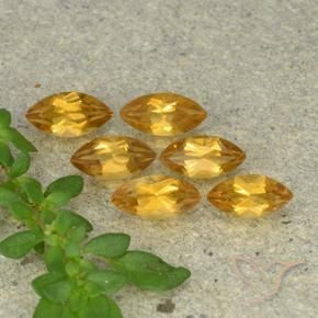 1.54 ctw Golden Citrine Stones, Natural Citrine in Marquise Facet Shape for Sale