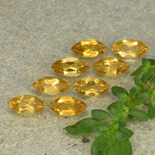 Medium Gold Citrine Gem - 0.2ct Marquise Facet (ID: 493396)