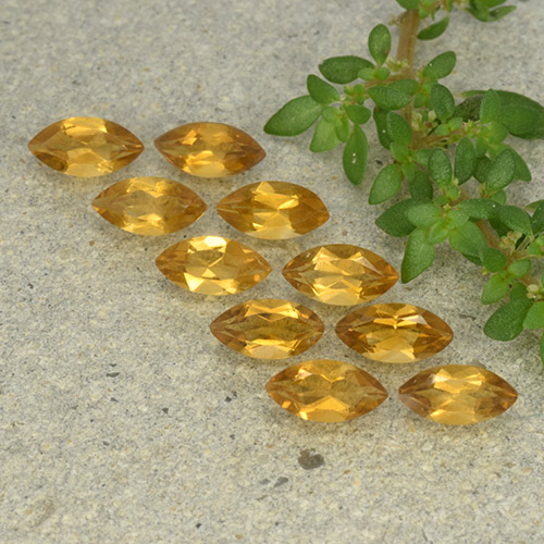 Doré moyen-foncé Citrine gemme - 0.2ct Marquise facette (ID: 493397)