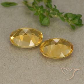 Citrine Gemstones in 10 x 8 mm (calibrated) Size for Sale, Citrine Stones in Medium-Light Golden Color