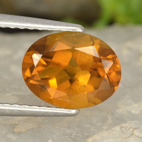 Apricot Orange Citrino Gem - 1.7ct Ovale sfaccettato (ID: 497479)