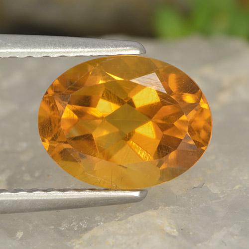 Apricot Orange Citrine Gem - 1.8ct Oval Facet (ID: 497483)