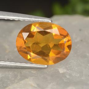 Apricot Orange Citrine Gem - 1.5ct Oval Facet (ID: 497494)