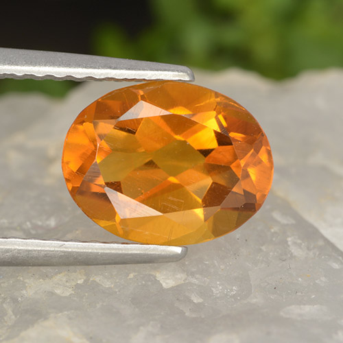 Medium Orange Citrino Gem - 1.6ct Ovale sfaccettato (ID: 497498)