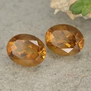 3.45 ctw Orange Citrine Stones, Natural Citrine in Oval Facet Shape for Sale