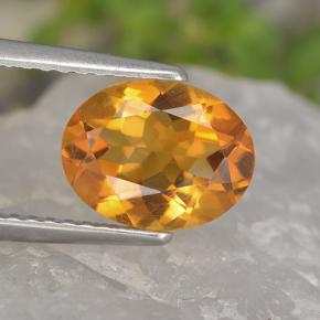 Medium Orange Цитрин Камень - 1.5ct Фасетный Овал (ID: 497612)