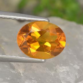 Medium Orange Цитрин Камень - 1.5ct Фасетный Овал (ID: 497618)