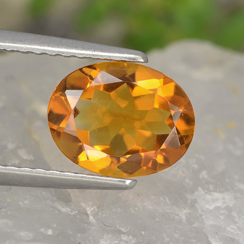 Medium Orange Citrino Gem - 1.5ct Ovale sfaccettato (ID: 497619)