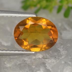 Medium Orange Цитрин Камень - 1.7ct Фасетный Овал (ID: 497852)