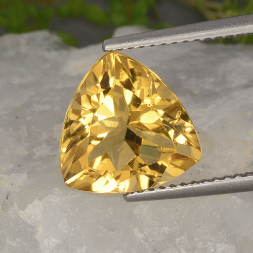 Dorato Citrino Gem - 4.3ct Sfaccettatura trilliant (ID: 498490)