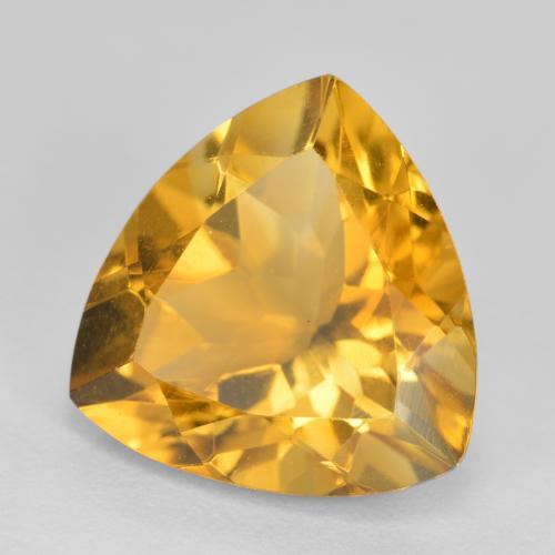 4.84 ct Golden Citrine Stone, Natural Citrine in Trillion Facet Shape for Sale