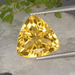 Golden Citrin Edelstein - 5ct Trillantschliff (ID: 498500)