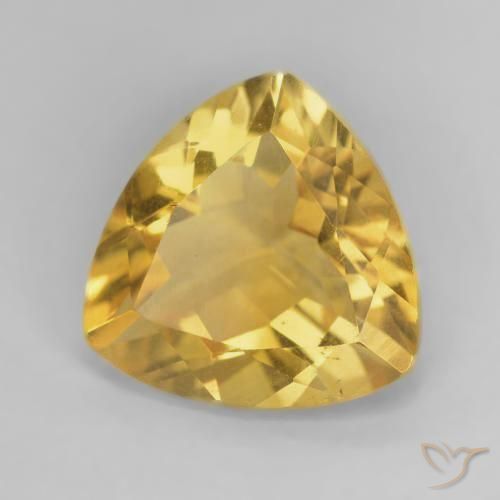 4.72 ct Golden Citrine Stone, Natural Citrine in Trillion Facet Shape for Sale