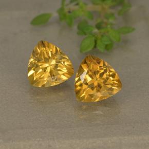 Dark Golden Citrine Gem - 0.8ct Trillion Facet (ID: 499308)