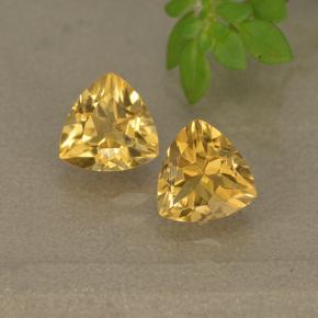 Deep Gold Citrine Gem - 0.7ct Trillion Facet (ID: 499311)