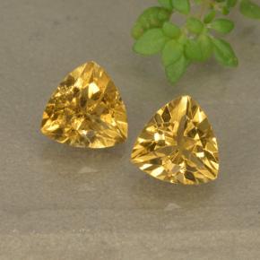Golden Citrine Gem - 0.8ct Trillion Facet (ID: 499319)