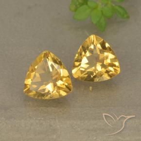 1.46 ctw Golden Citrine Stones, Natural Citrine in Trillion Facet Shape for Sale