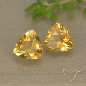 1.34 ctw Golden Citrine Stones, Natural Citrine in Trillion Facet Shape for Sale