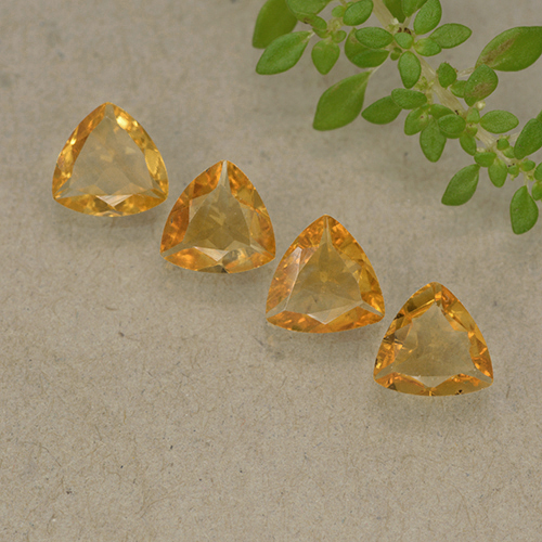 Dark Orange Цитрин Камень - 0.5ct Огранка Триллион Фасетная (ID: 499329)