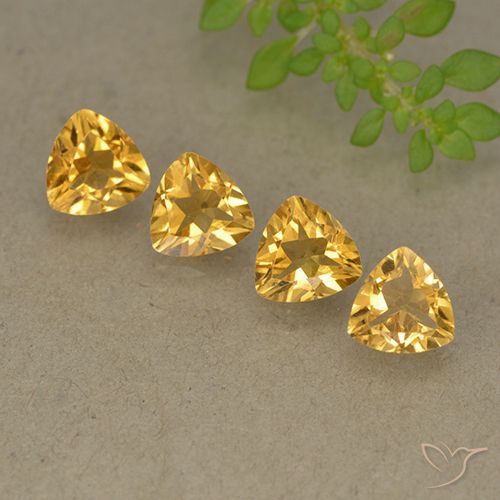 2.63ctw Natural Bright Gold Citrine, Trillion, VVS-VS
