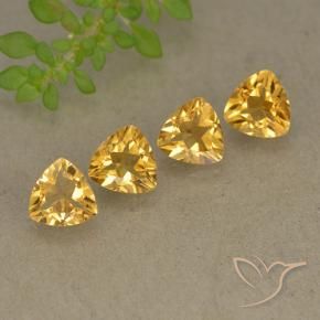 2.63 ctw Golden Citrine Stones, Natural Citrine in Trillion Facet Shape for Sale