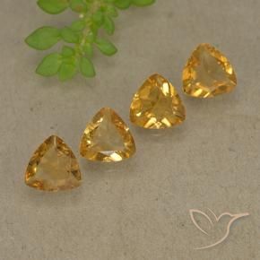 2.25 ctw Golden Citrine Stones, Natural Citrine in Trillion Facet Shape for Sale